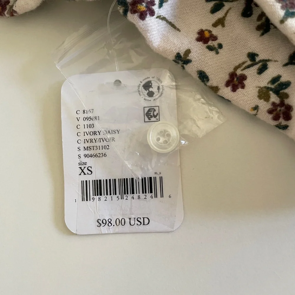 Free People Early Morning Ditsy Floral Flannel Button Up Shirt
